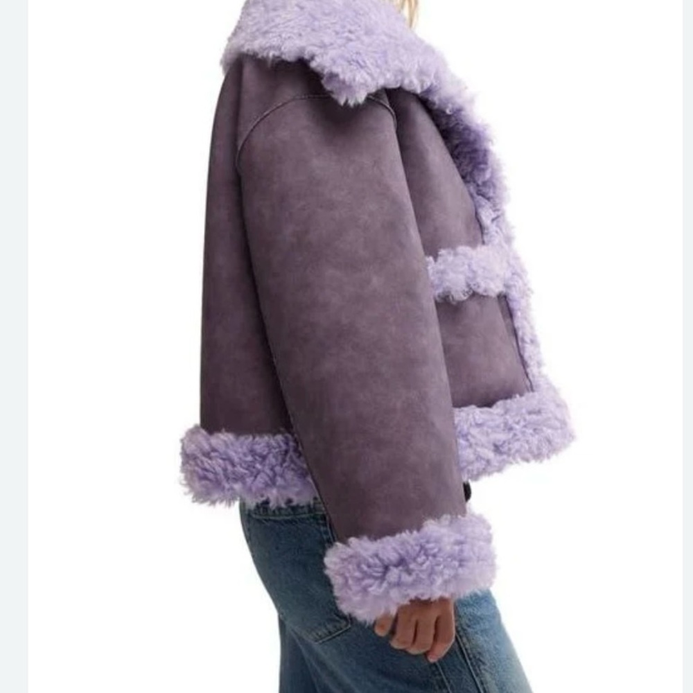 Free People / Kiki Purple Faux Leather Jacket - Picture 2 of 4